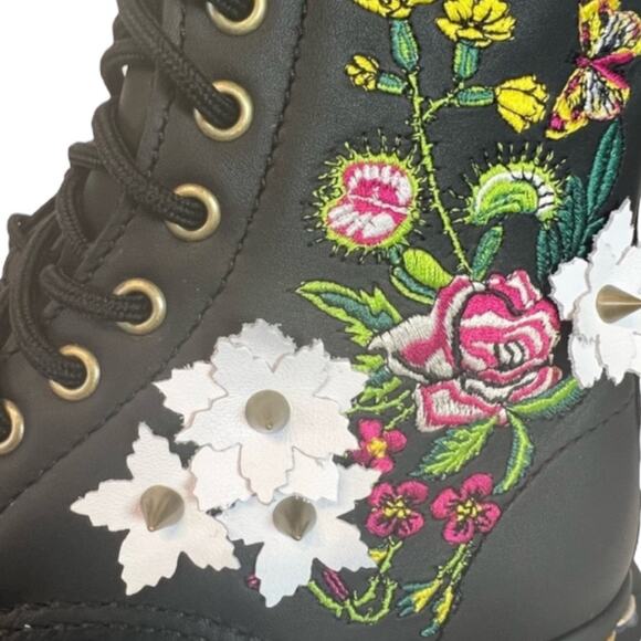 Dr. Martens 1490 Floral Bloom Leather Mid-Calf Combat Boots Women Size 7 - Picture 5 of 10